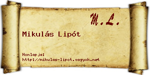 Mikulás Lipót névjegykártya